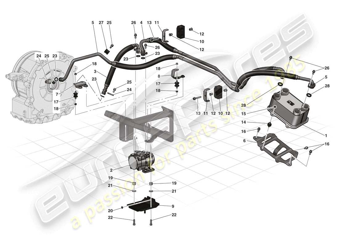 ferrari laferrari (europe) refrigeración de motores eléctricos diagrama de piezas