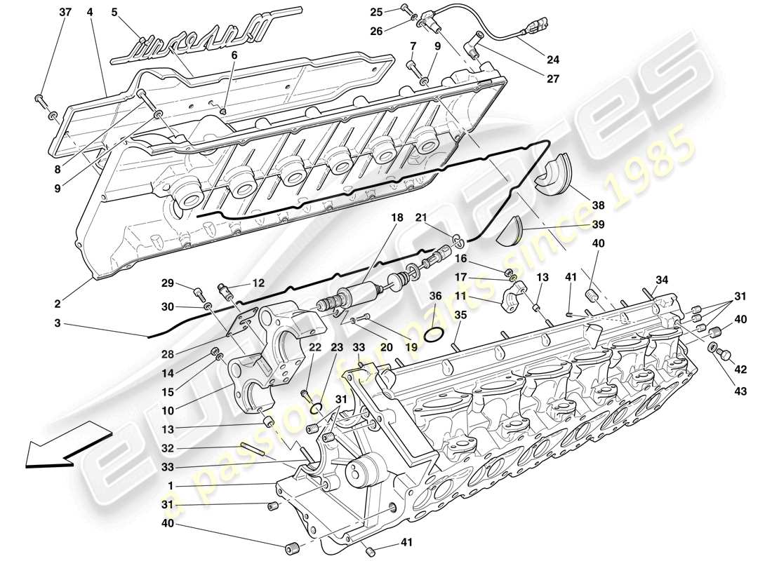 maserati mc12 culata derecha diagrama de piezas
