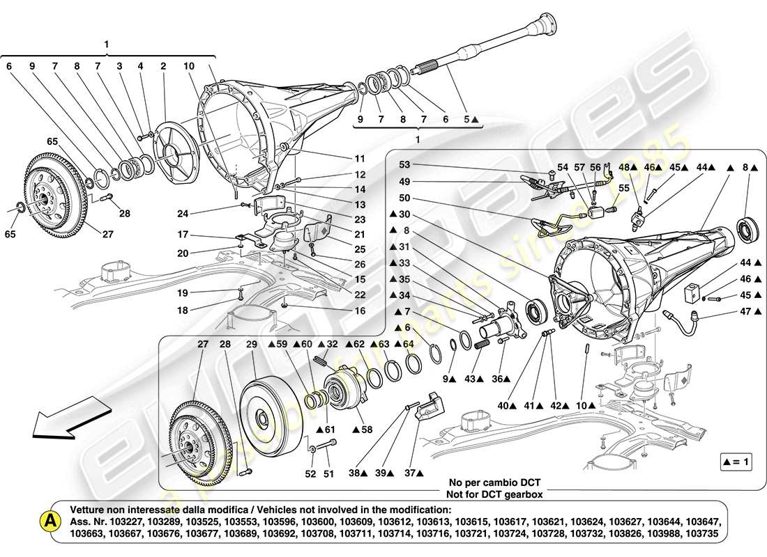 ferrari california (europe) carcasa de transmisión diagrama de piezas