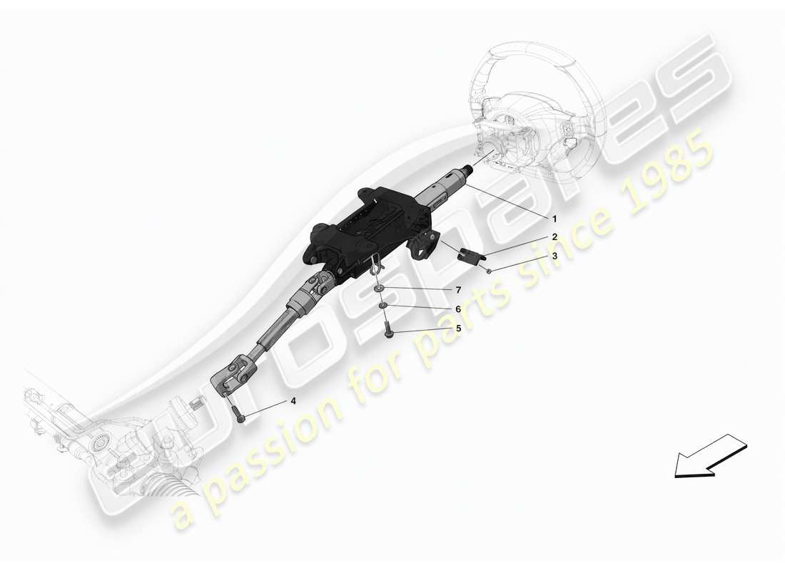 ferrari f8 spider volante y sistema de dirección - columna de dirección diagrama de piezas
