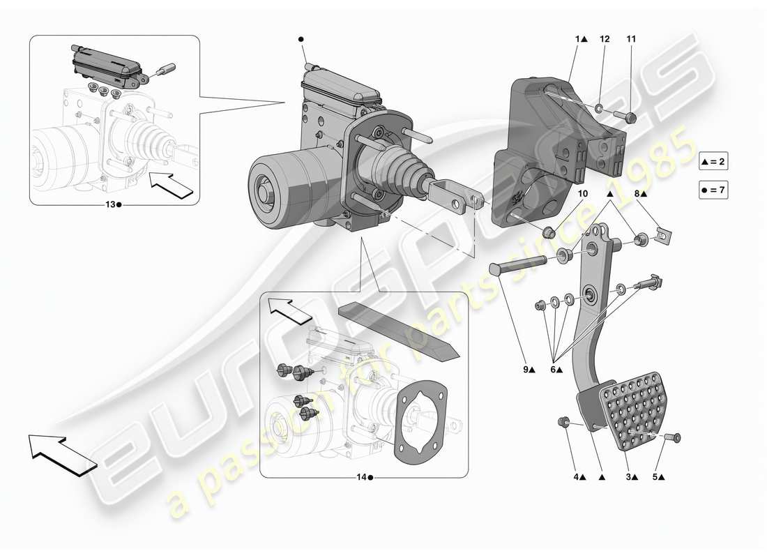 ferrari sf90 stradale pedalera diagrama de piezas