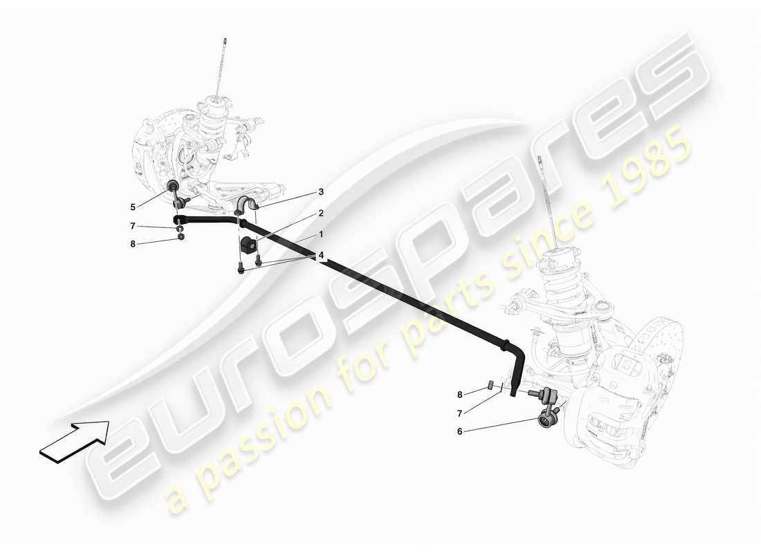 ferrari f8 spider barra de torsión delantera diagrama de piezas