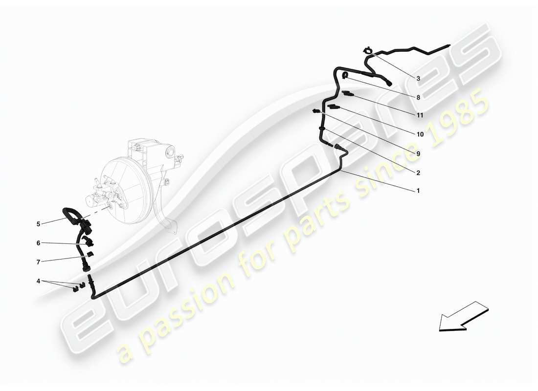ferrari f8 spider tuberías de servofreno diagrama de piezas