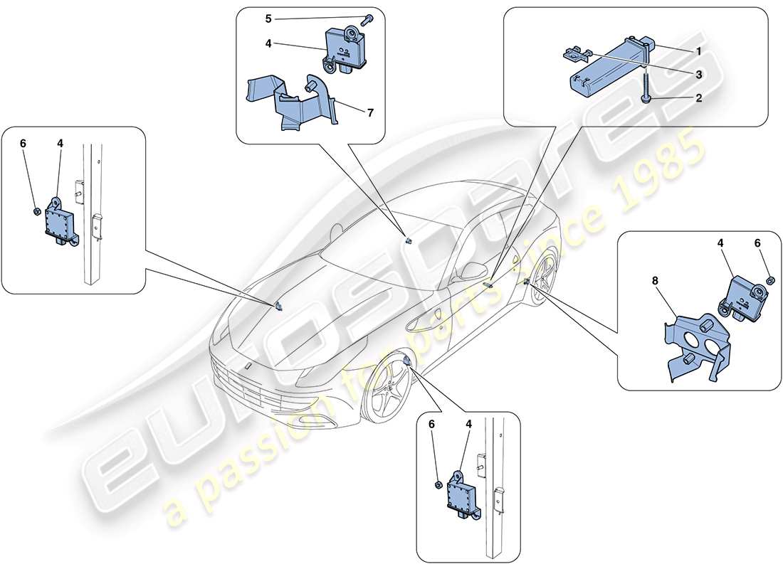 ferrari ff (rhd) diagrama de piezas del sistema de control de presión de neumáticos
