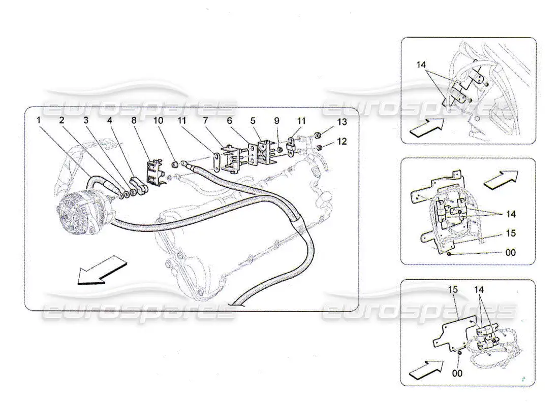 maserati qtp. (2010) 4.2 cableado principal diagrama de piezas