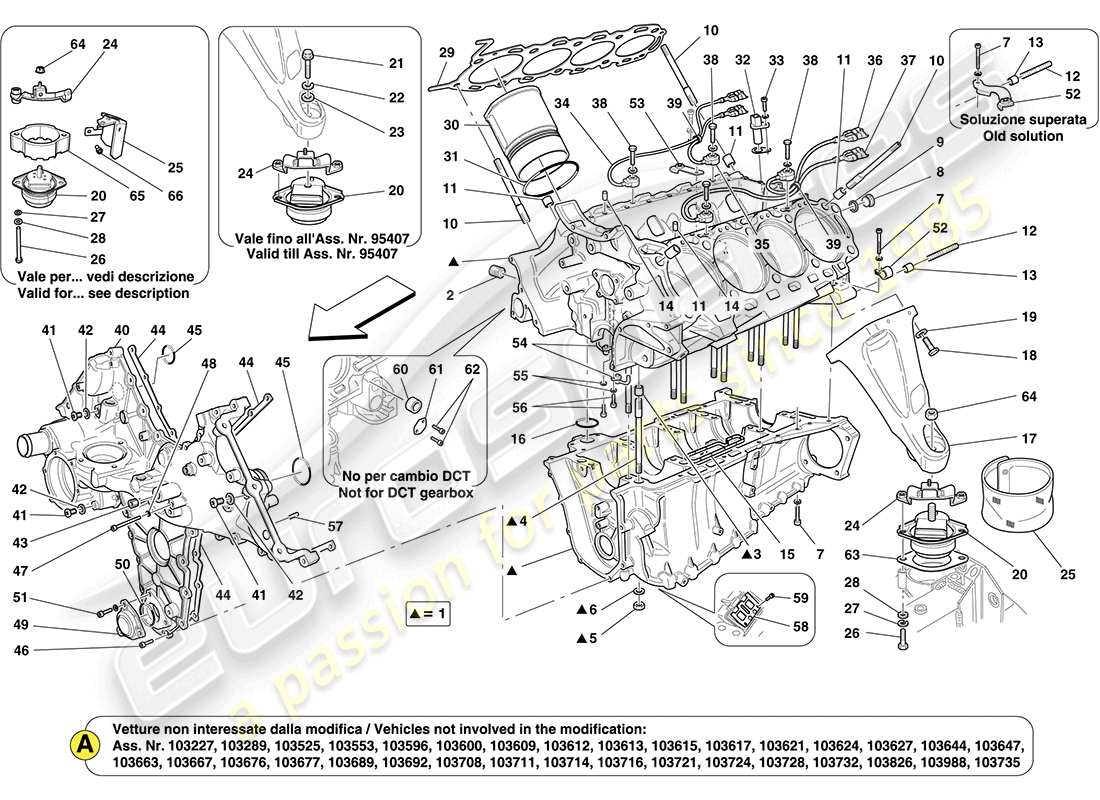 ferrari california (europe) crankcase diagrama de piezas