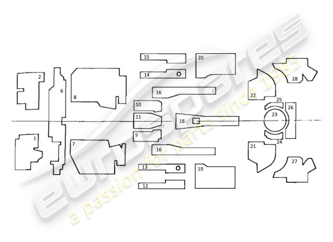 maserati kyalami material de insonorización diagrama de piezas