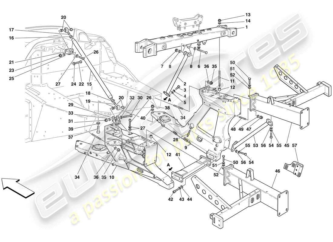 maserati mc12 chasis trasero diagrama de piezas