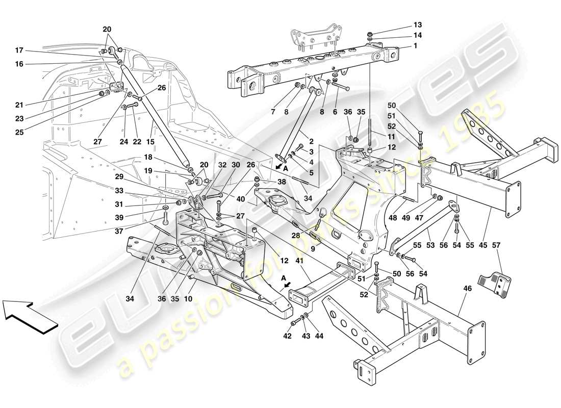 maserati mc12 diagrama de piezas del chasis trasero