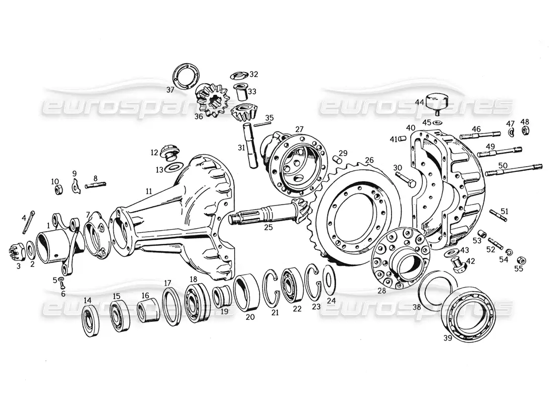 ferrari 250 gte (1957) montaje diferencial diagrama de piezas