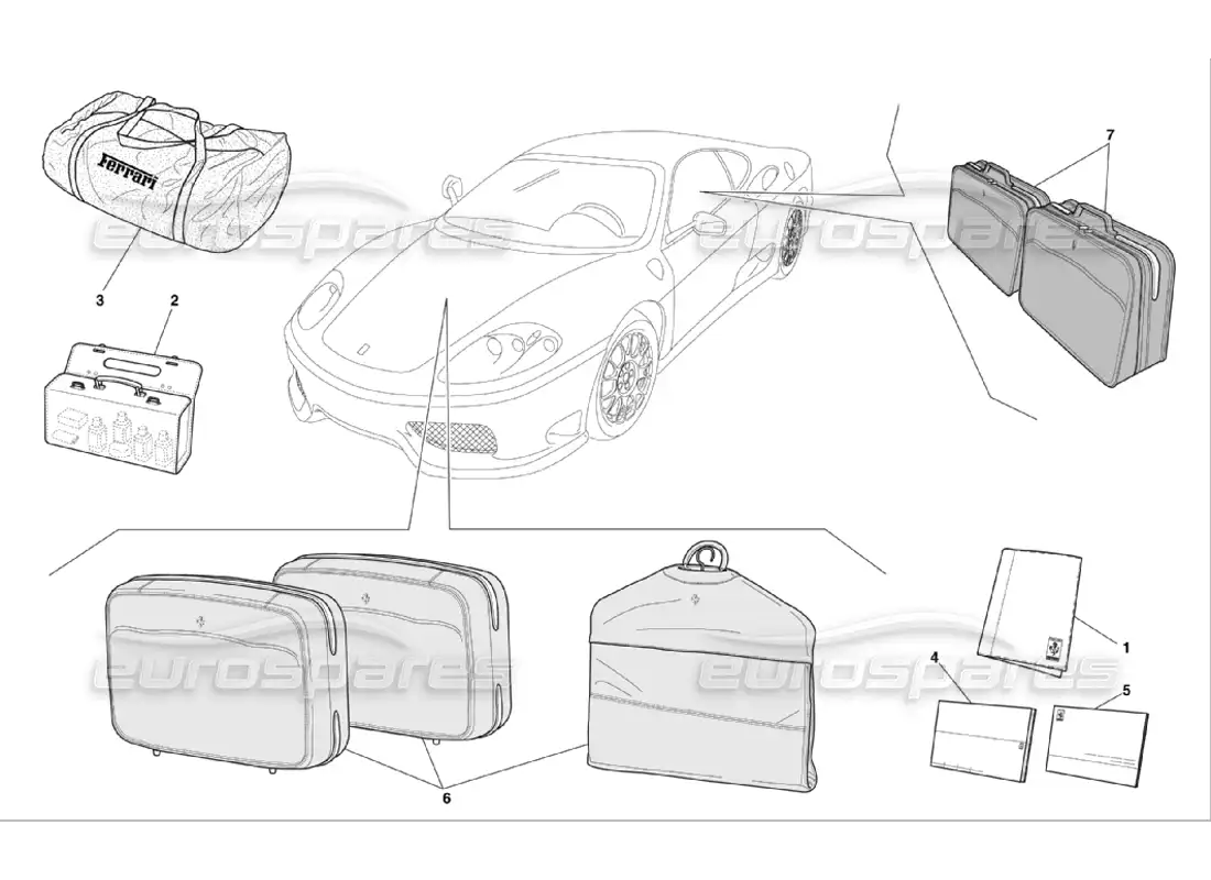 ferrari 360 challenge stradale documentación y accesorios diagrama de piezas