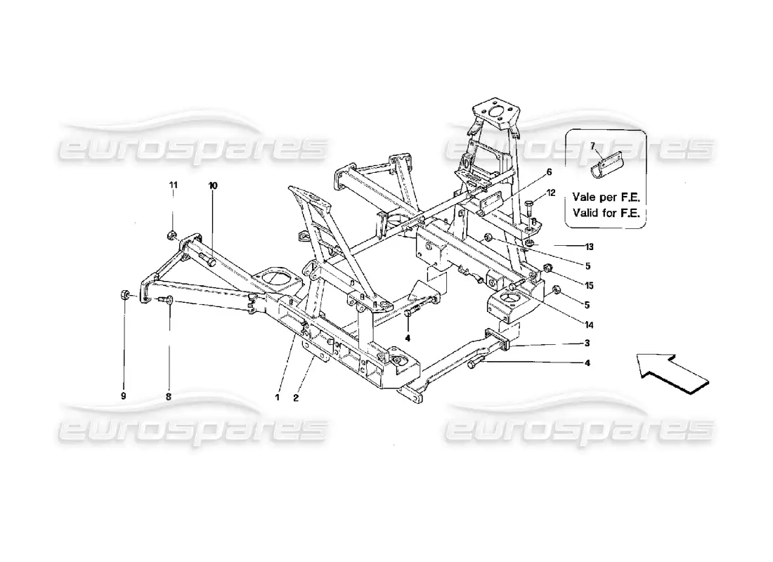 ferrari mondial 3.4 t coupe/cabrio marco trasero desmontable - válido para autos con 4p diagrama de piezas
