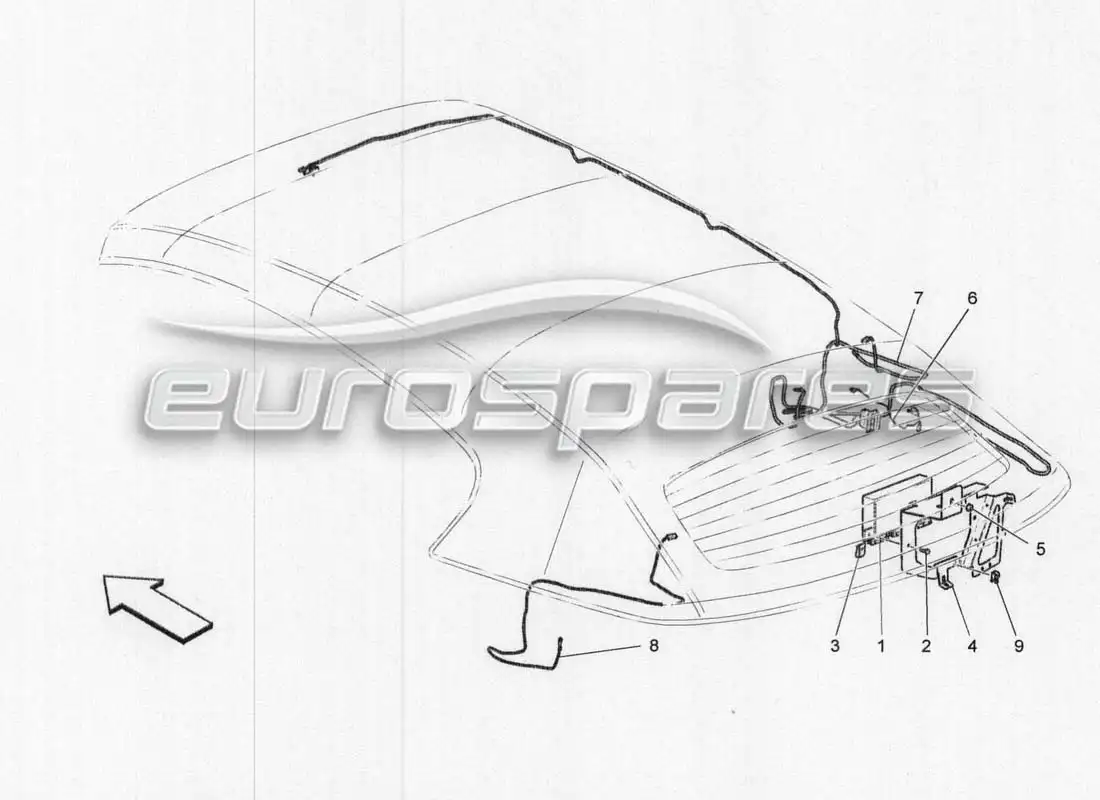 maserati grancabrio mc centenario sistema eléctrico: control electrónico diagrama de piezas