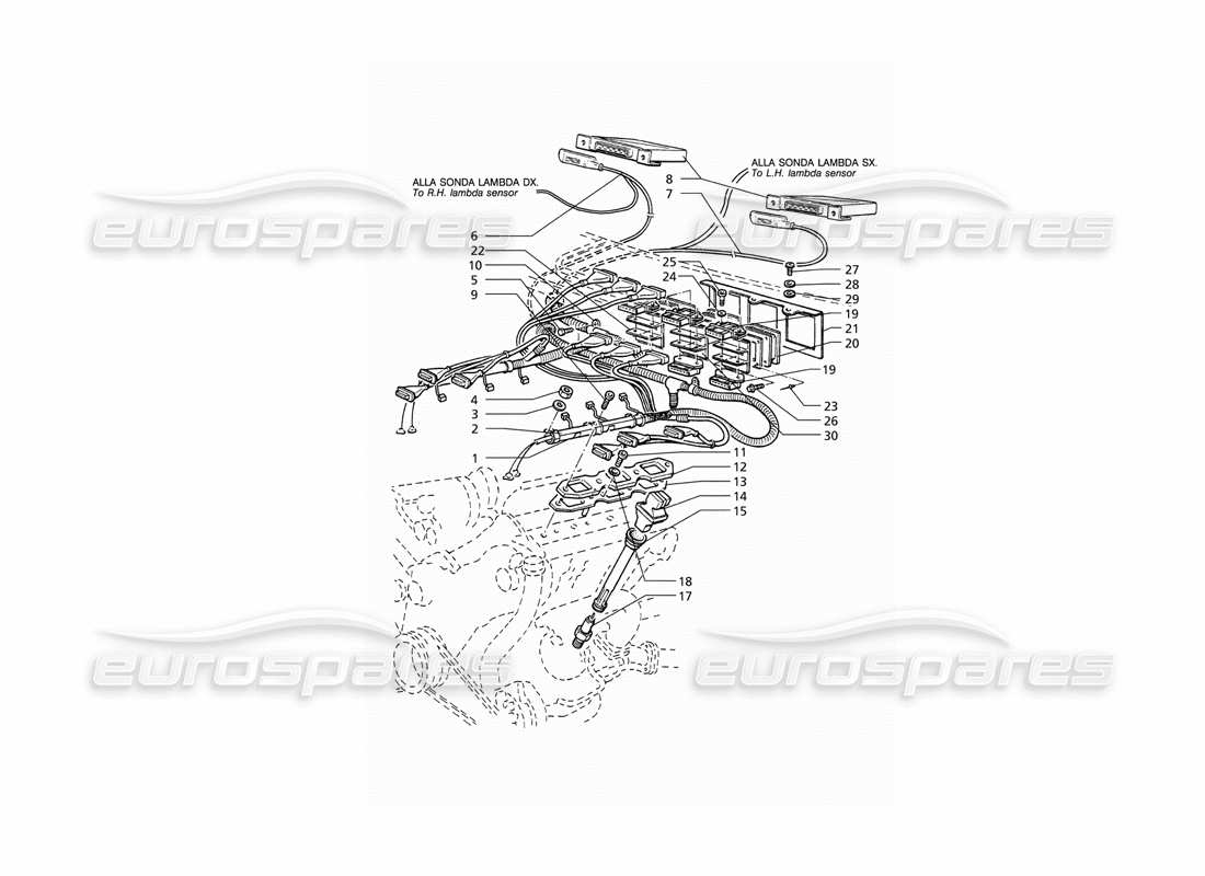 maserati qtp v6 (1996) sistema de encendido (rhd) diagrama de piezas