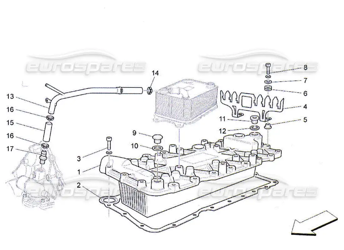 maserati qtp. (2010) 4.2 intercambiador de calor diagrama de piezas