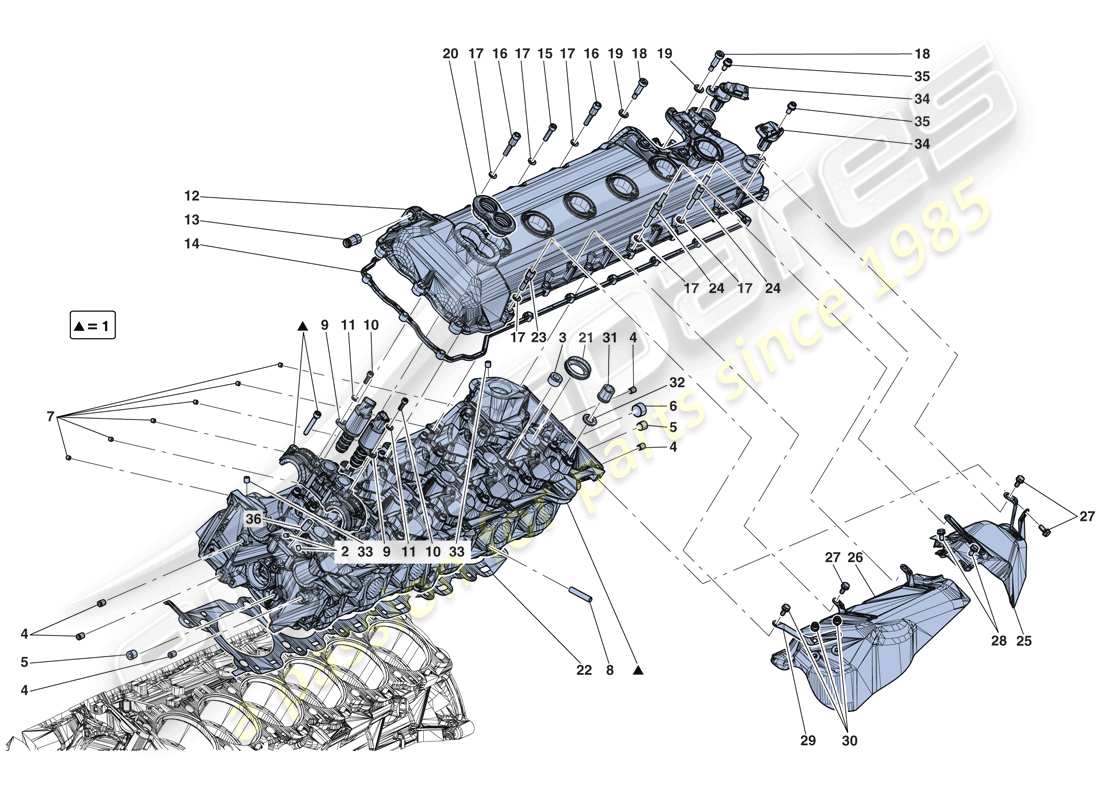 ferrari laferrari aperta (europe) left hand cylinder head diagrama de piezas
