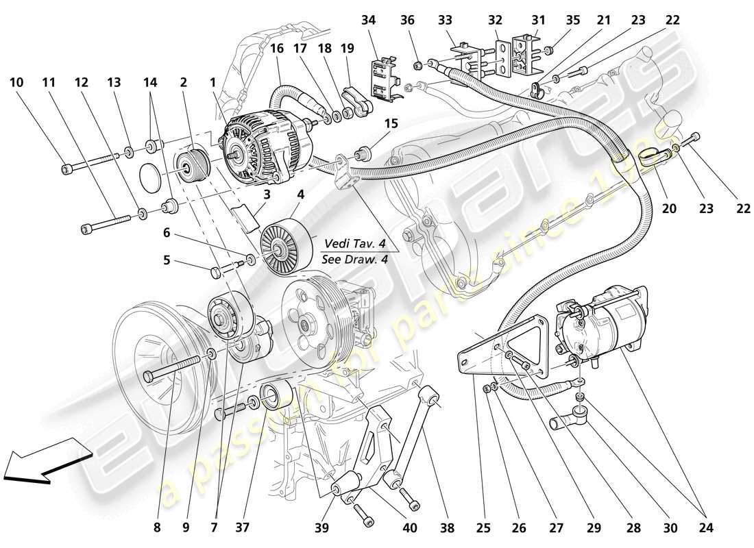 maserati trofeo generador de corriente - motor de arranque diagrama de piezas