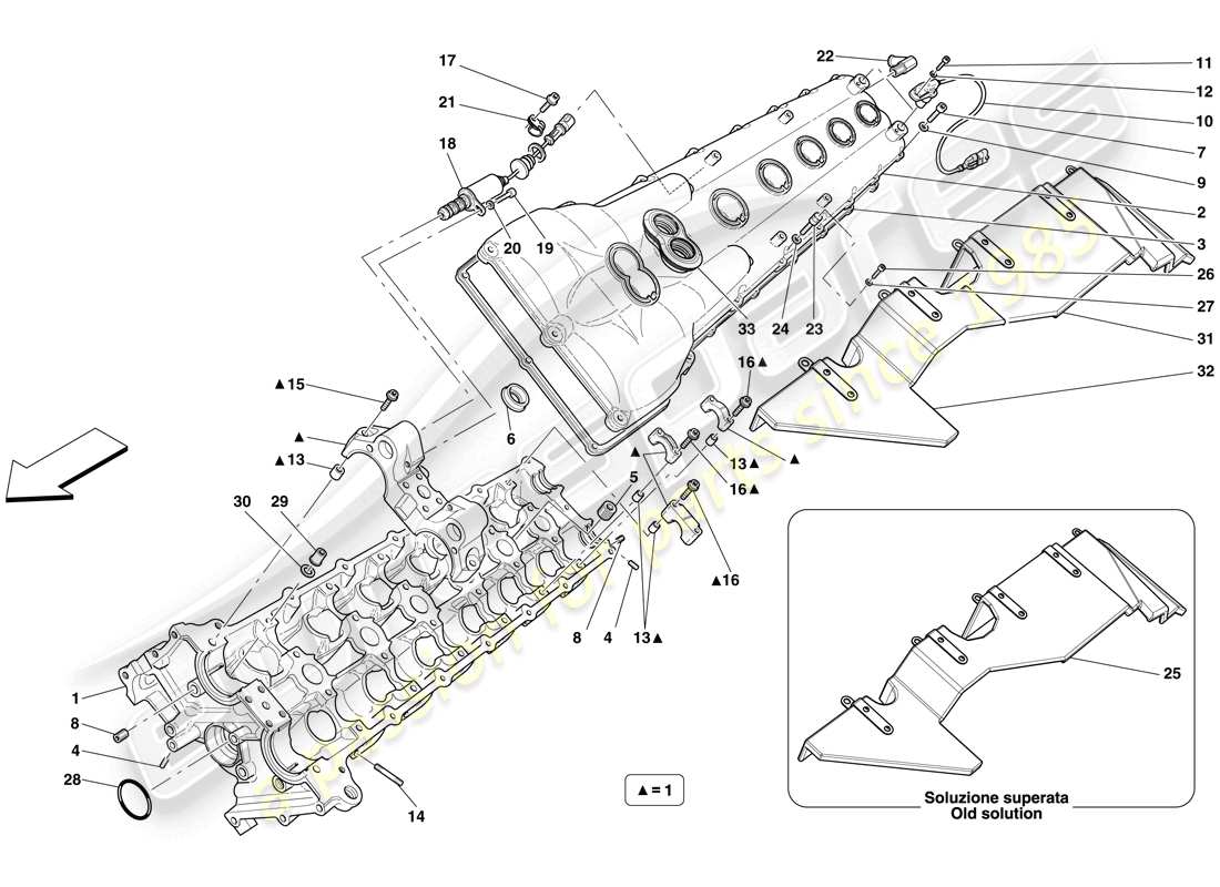 ferrari 599 gto (rhd) left hand cylinder head diagrama de piezas