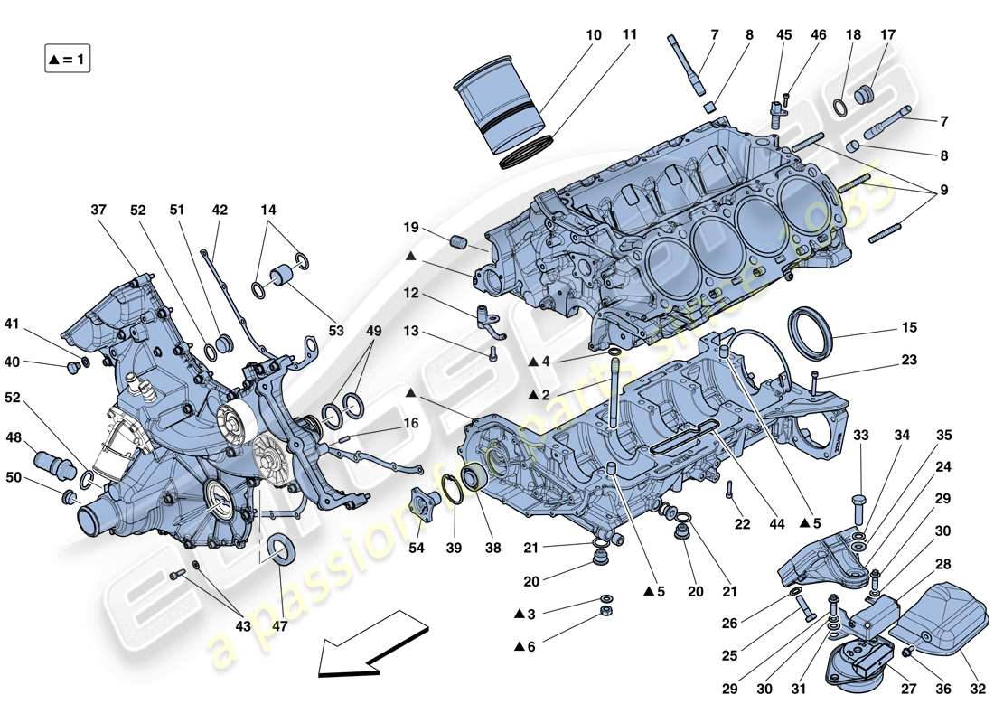 ferrari 458 spider (europe) diagrama de piezas del carter