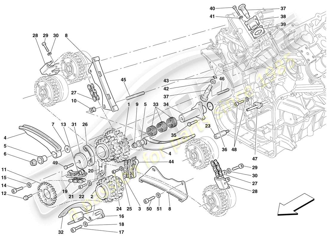 ferrari 599 sa aperta (usa) sistema de tiempo - conducción diagrama de piezas