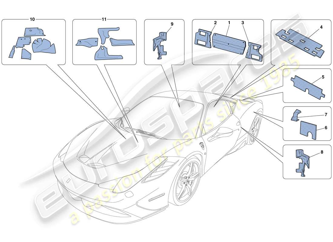 ferrari 458 speciale (usa) diagrama de piezas de aislamiento