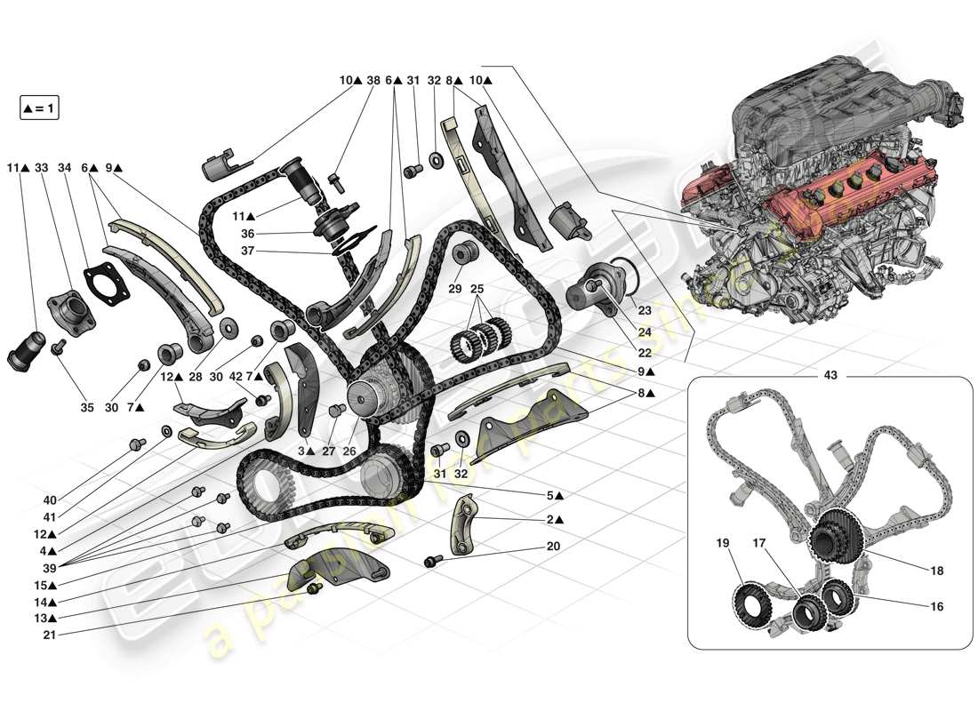 ferrari laferrari (europe) sistema de tiempo - conducción diagrama de piezas