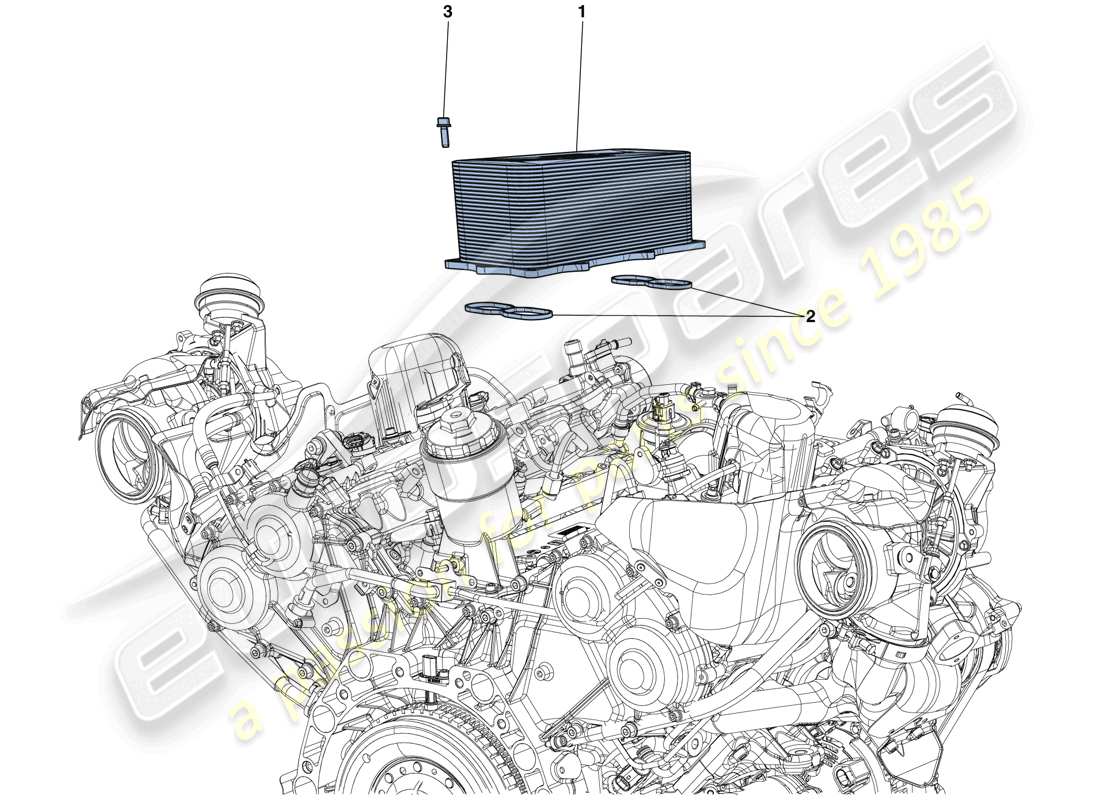 ferrari 488 spider (rhd) diagrama de piezas del intercambiador de calor del motor