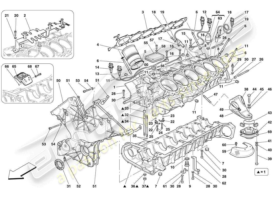 ferrari 599 gtb fiorano (europe) diagrama de piezas del carter