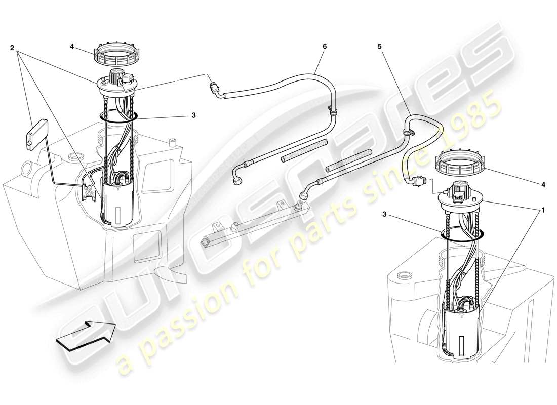 ferrari f430 scuderia (europe) bombas y lineas de combustible diagrama de piezas