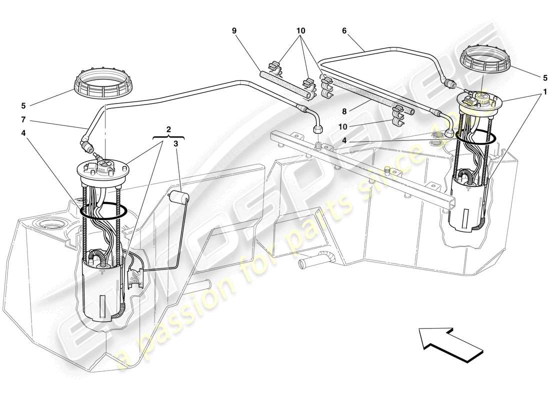 maserati mc12 bombas y tuberías de combustible diagrama de piezas