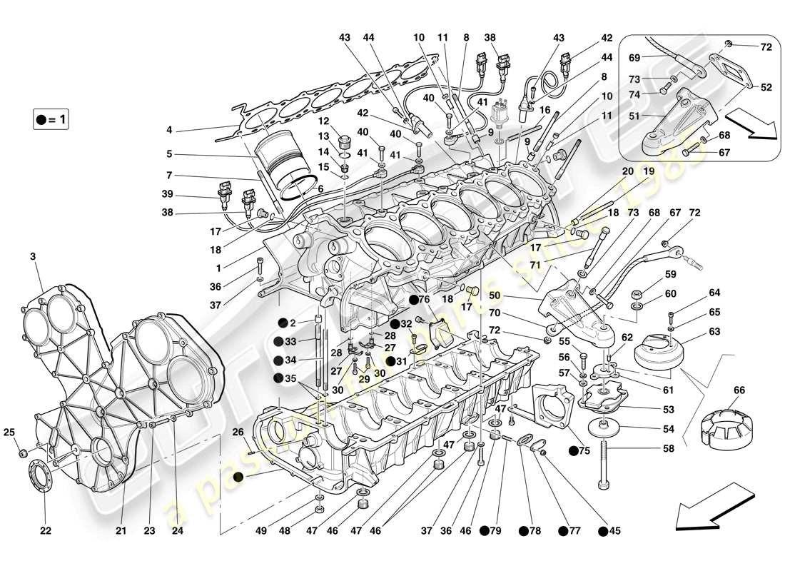 maserati mc12 cigüeñal diagrama de piezas
