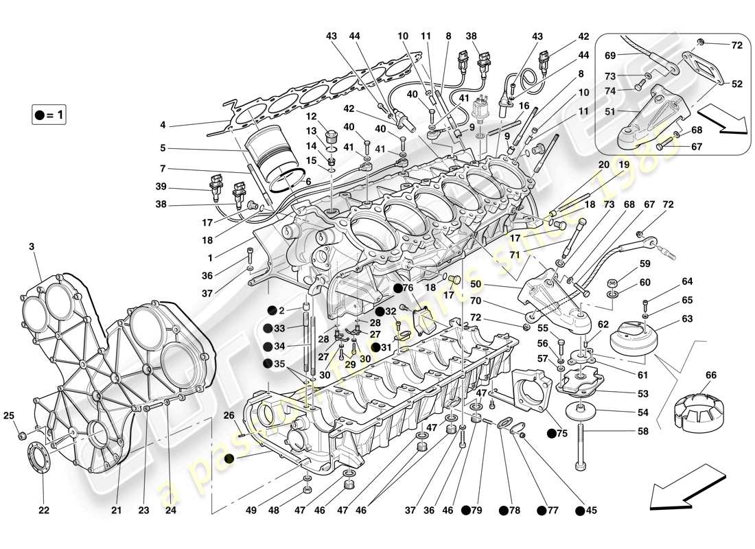 maserati mc12 diagrama de piezas del cigüeñal