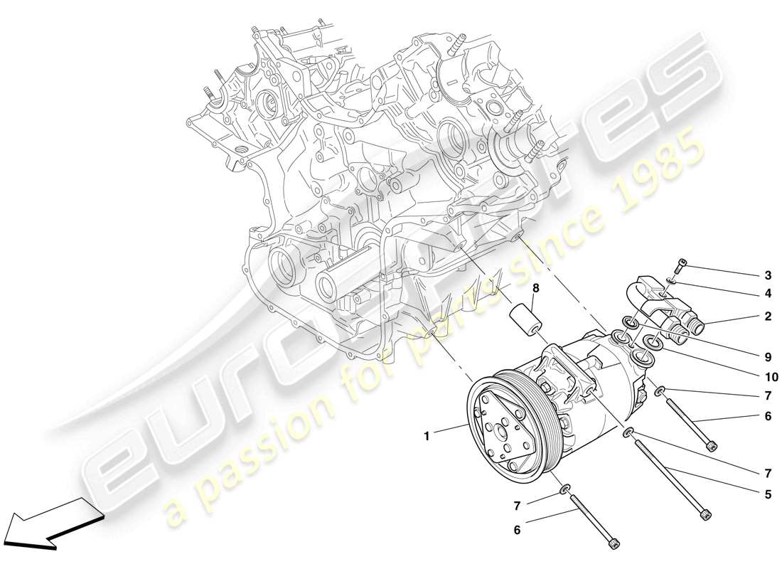 ferrari f430 spider (usa) diagrama de piezas del compresor del sistema de ca