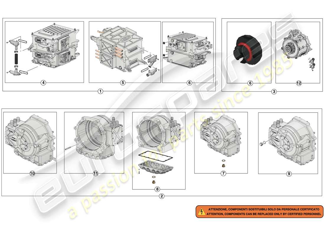 ferrari laferrari (europe) inverter-me1-me2 diagrama de piezas del kit de reparación