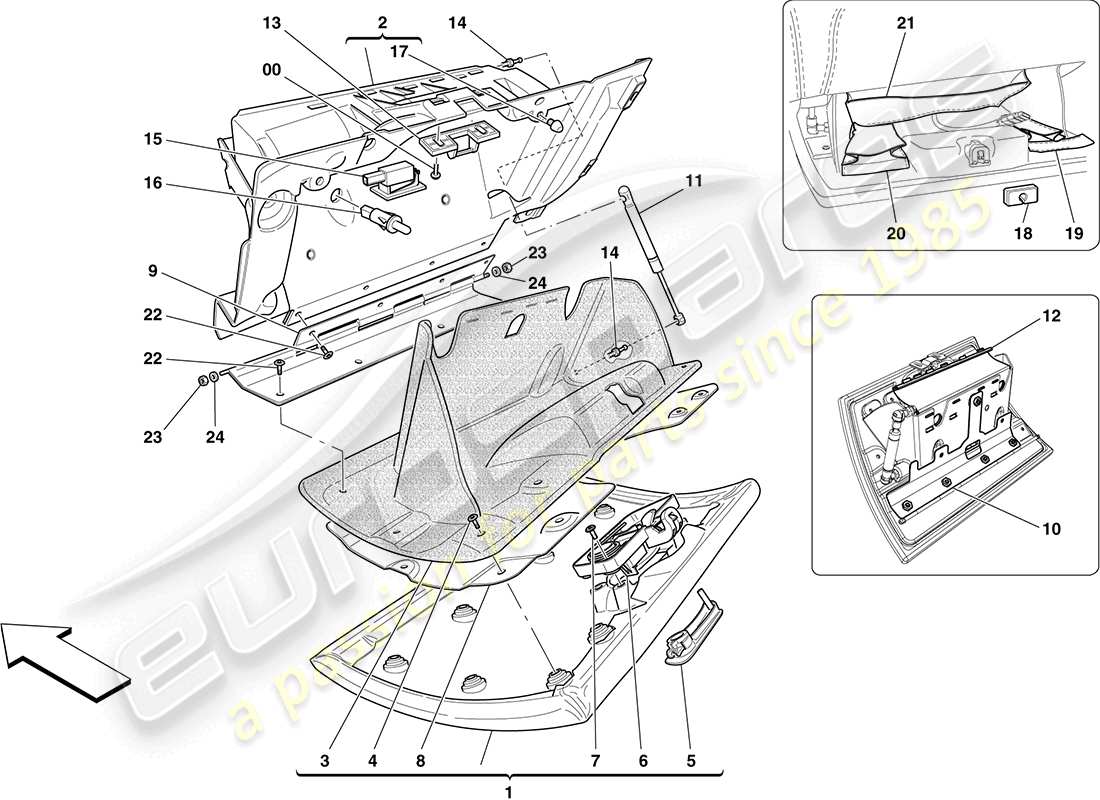 ferrari california (europe) guantera diagrama de piezas