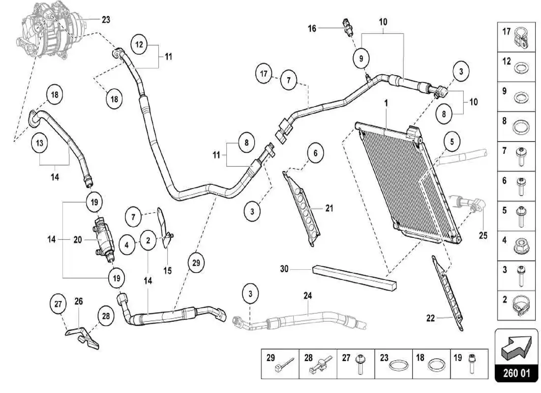 lamborghini centenario spider condensador diagrama de piezas