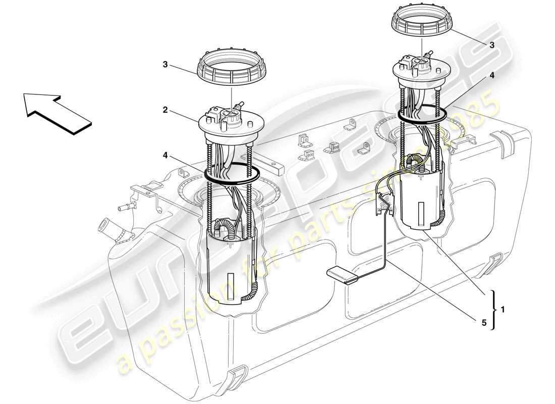 ferrari 612 sessanta (usa) bomba de combustible diagrama de piezas