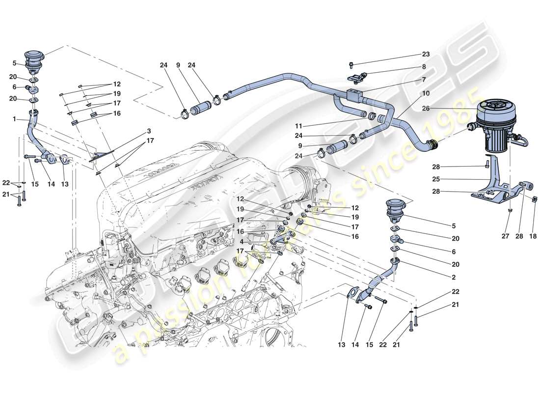 ferrari laferrari aperta (europe) diagrama de piezas del sistema de aire secundario
