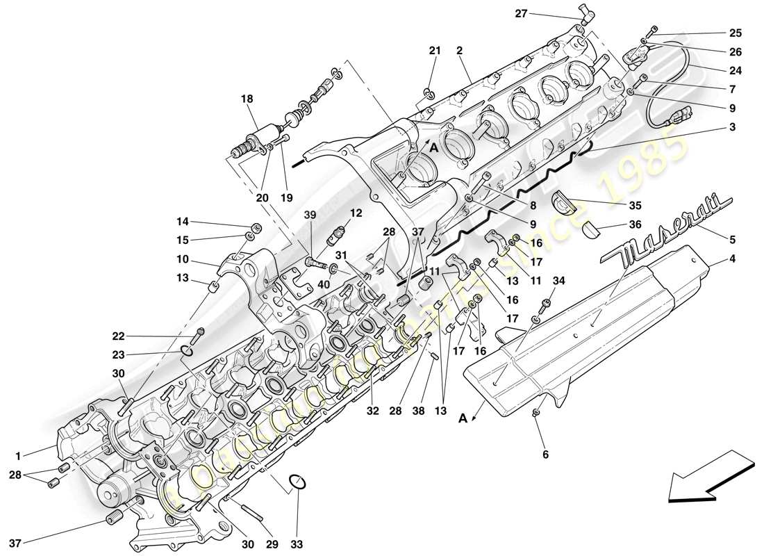 maserati mc12 culata izquierda diagrama de piezas