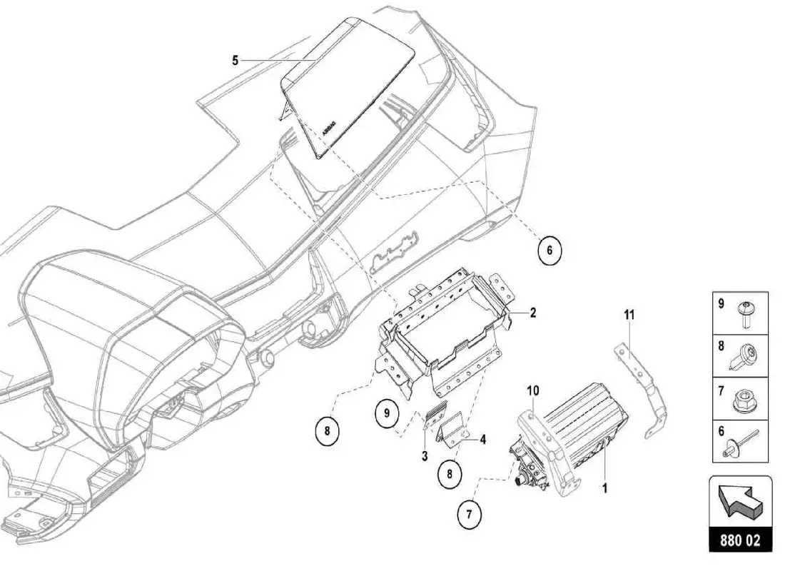 lamborghini centenario spider unidad de bolsa de aire diagrama de piezas