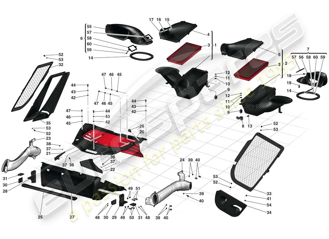 ferrari laferrari (europe) consumo de aire diagrama de piezas