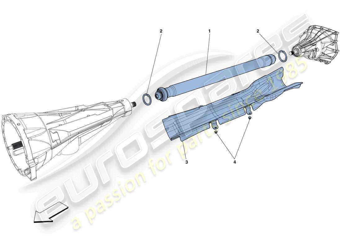 ferrari f12 tdf (rhd) tubo de transmisión diagrama de piezas