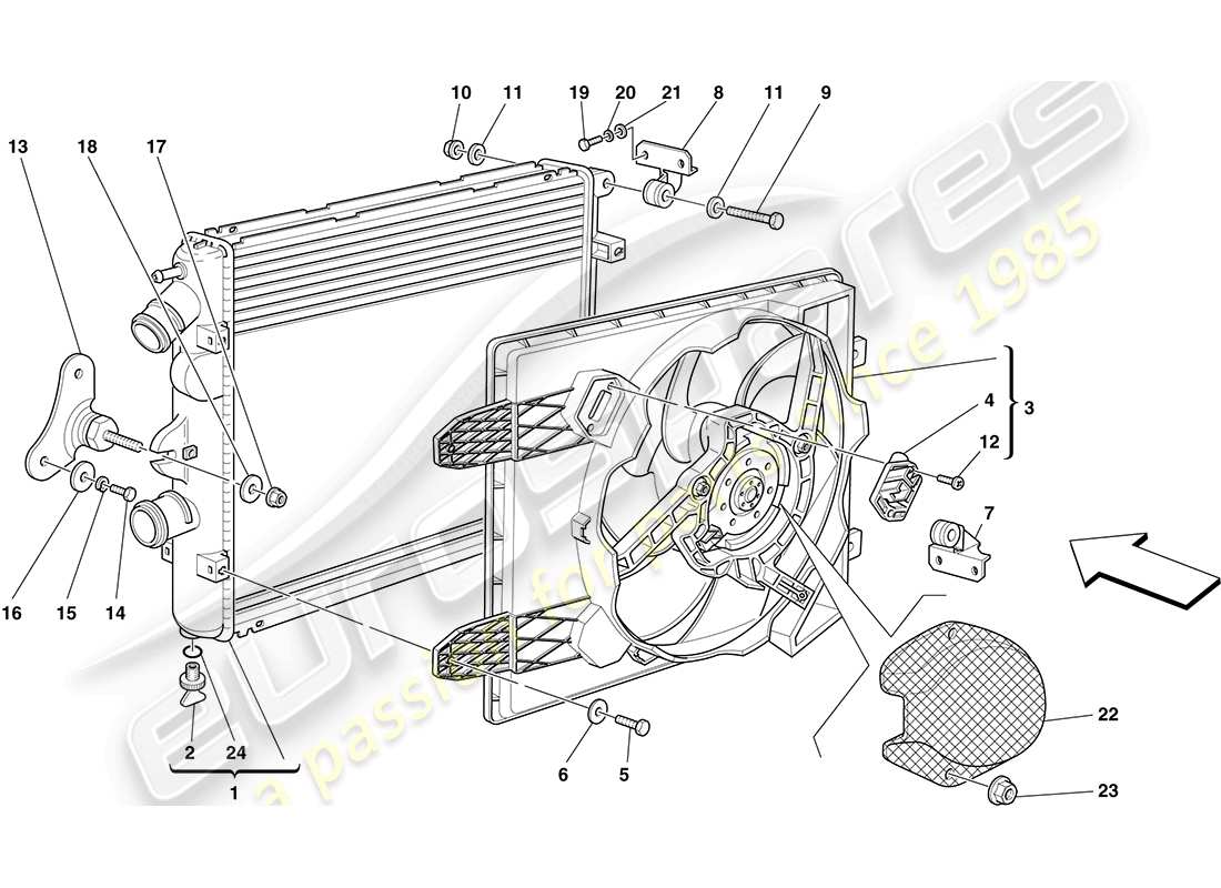 ferrari f430 coupe (europe) diagrama de piezas de los radiadores del sistema de refrigeración