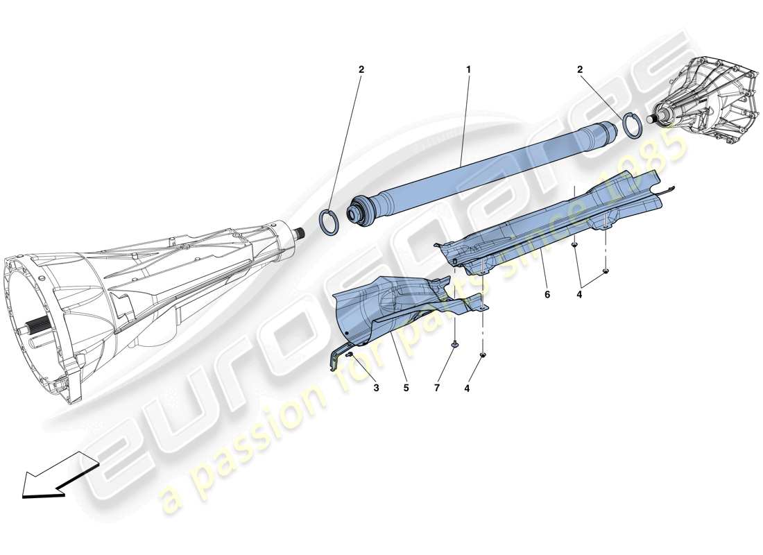 ferrari gtc4 lusso t (rhd) tubo de transmisión diagrama de piezas