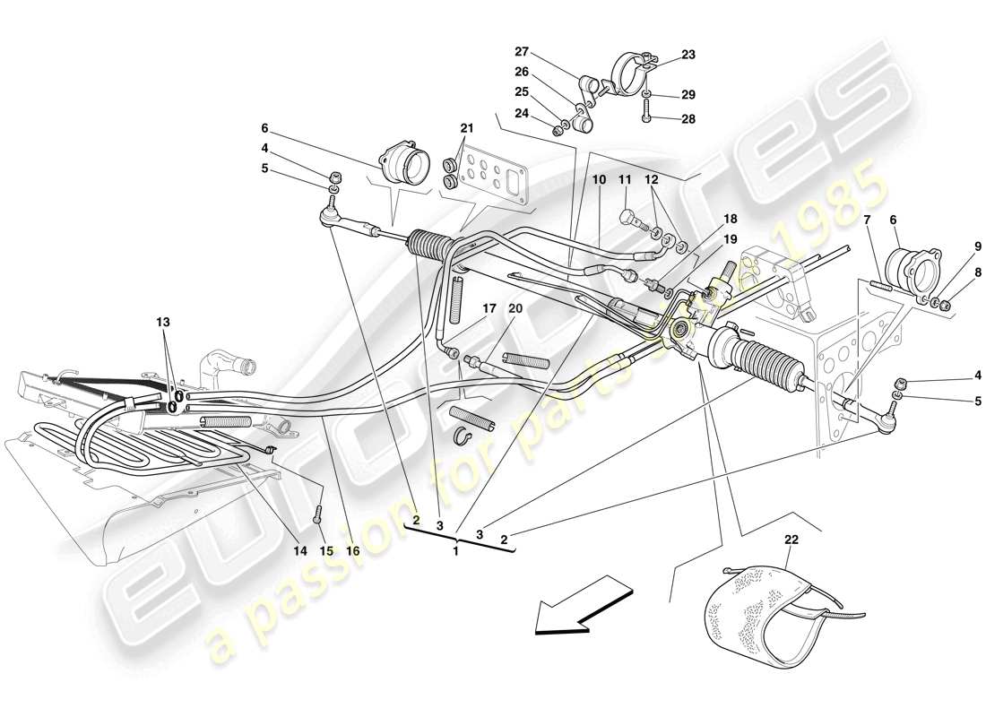 maserati mc12 caja de dirección hidráulica y bobina diagrama de piezas
