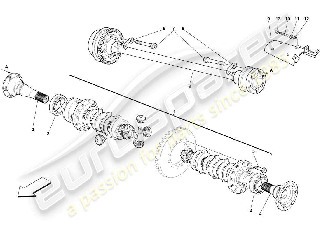 maserati mc12 diferencial y eje diagrama de piezas