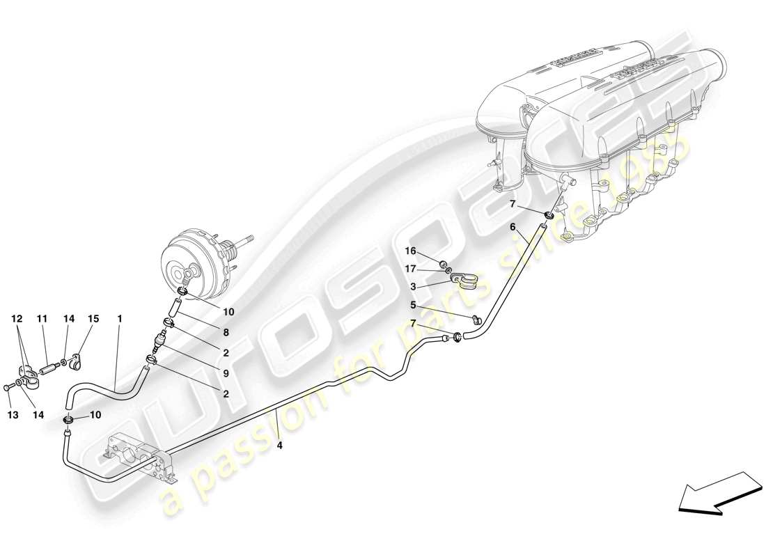 ferrari f430 scuderia (rhd) diagrama de piezas del sistema de dirección asistida