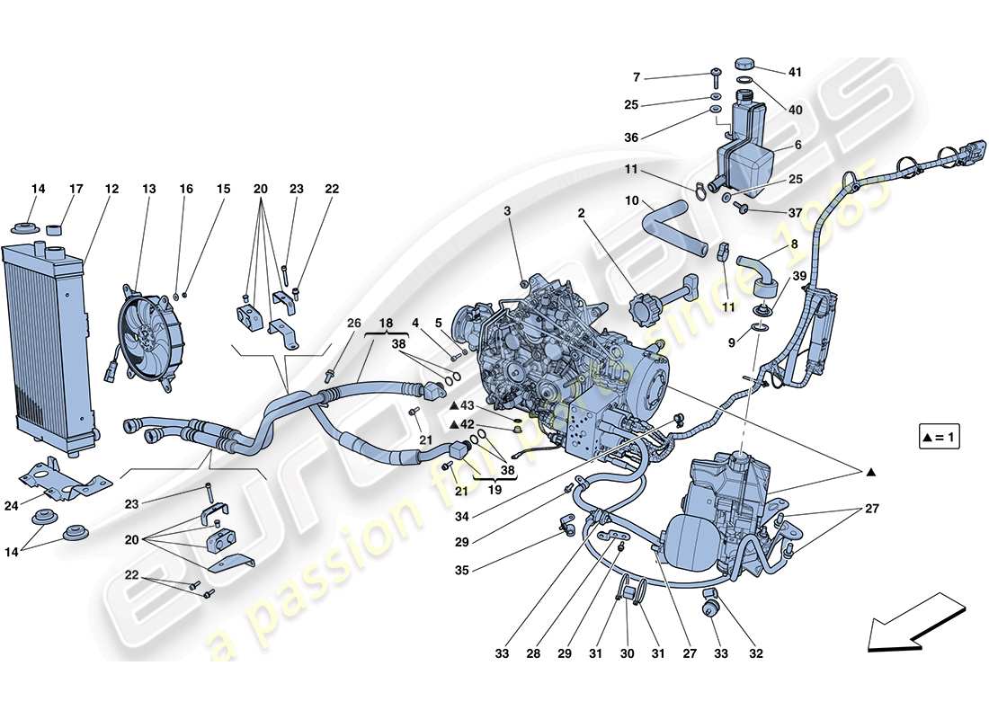 ferrari ff (rhd) diagrama de piezas del sistema ptu