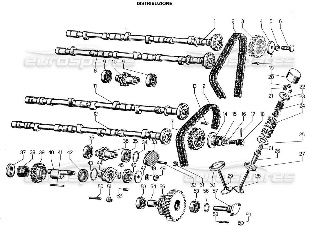 lamborghini espada distribución diagrama de piezas