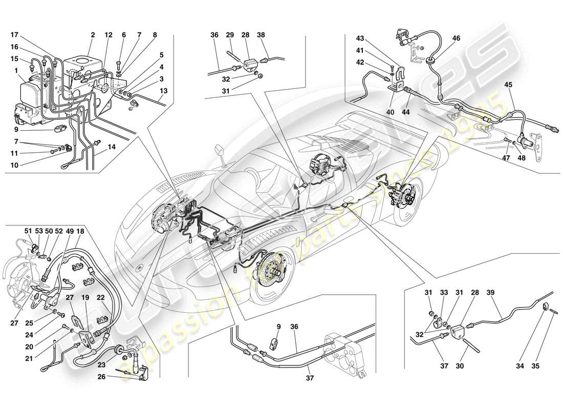 maserati mc12 sistema de frenado diagrama de piezas
